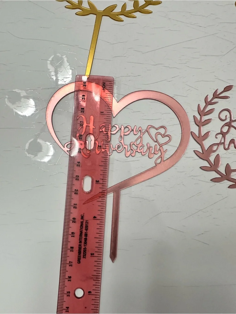 Happy Anniversary Cake Toppers - Gold, Rose Gold, Red, Silver 19 counts